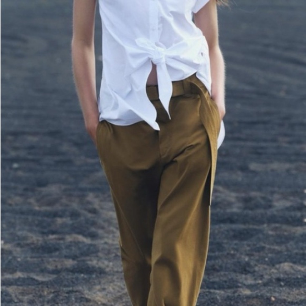 Zara ZW Collection Belted wide leg pants